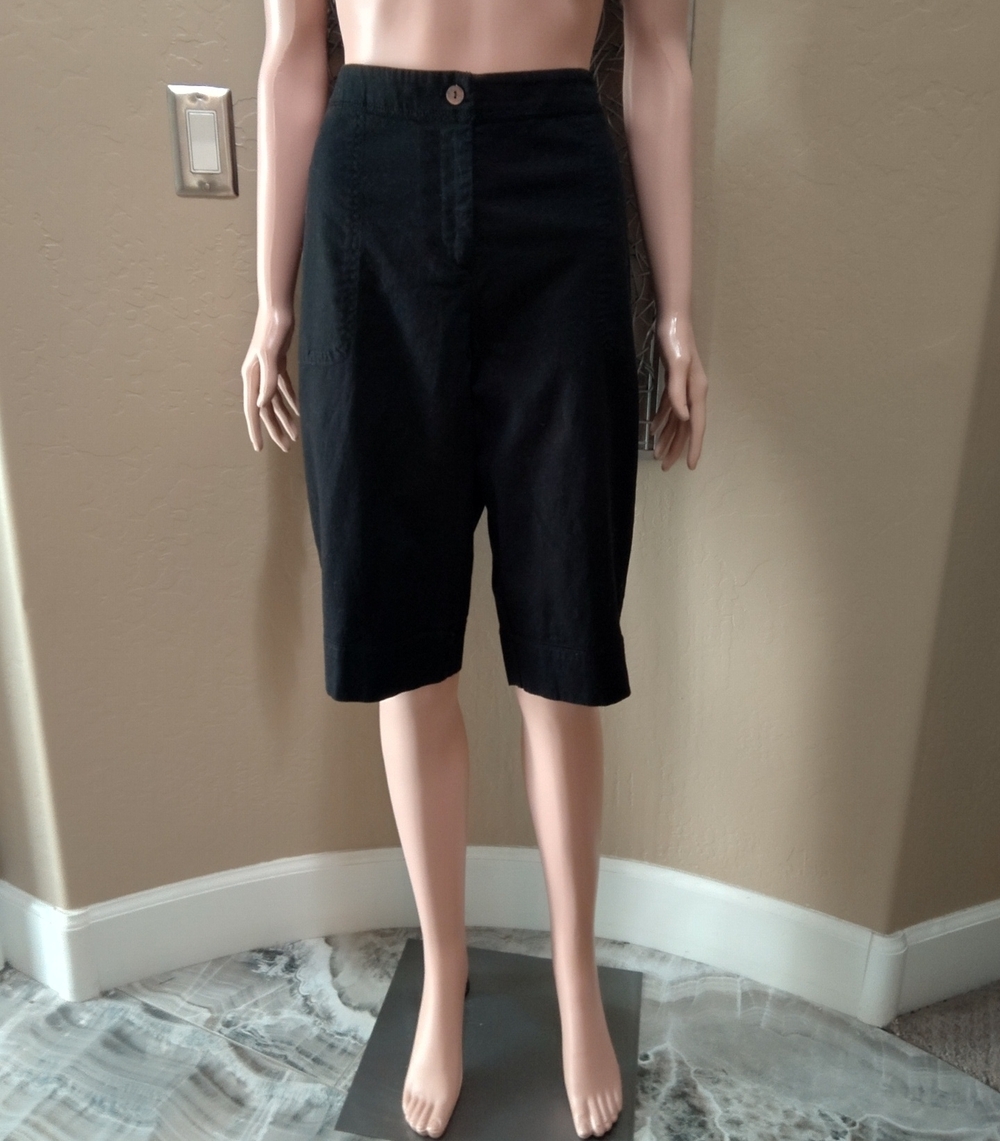 J. Jill Black Knee-Length Twill Bermuda Shorts